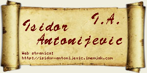 Isidor Antonijević vizit kartica